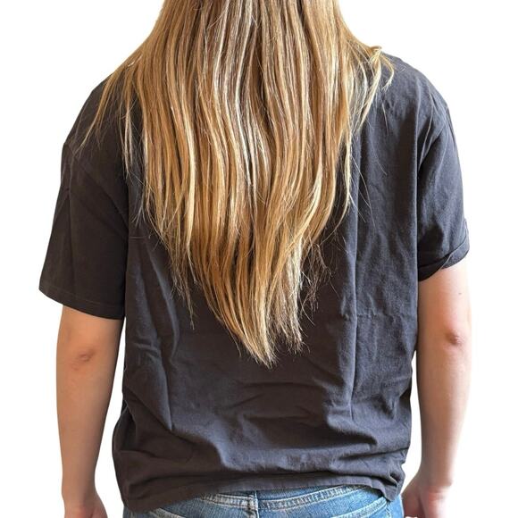 H&M Divided Women’s Medium | Wednesday Addams Graphic Tee Faded Black Boxy Fit - Picture 4 of 10